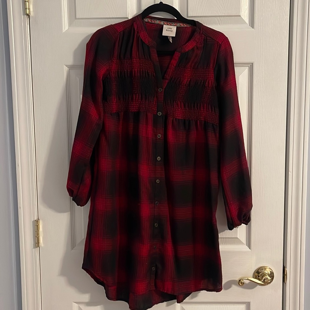 Plaid long sleeve dress